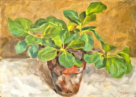 Quadro di Nelusco Sarti vaso di fiori - olio faesite 